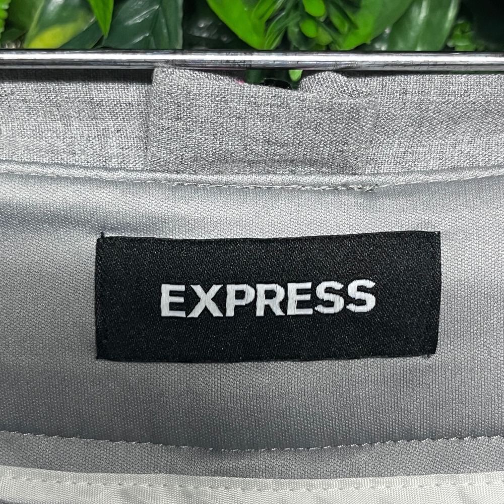Express Pants Size 2L Pink Gray Ankle High Rise Striped Paperbag Waist 3430 - Picture 4 of 11